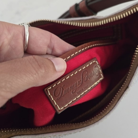 Dooney & Bourke Satchel Lizard Embossed Leather Small Kiley Hobo Handbag Lilac - Picture 4 of 11